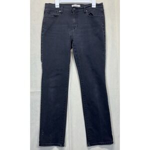 Levis 505 Straight Leg Jeans Womens 12M Faded Black Denim Mid Rise Classic Fit